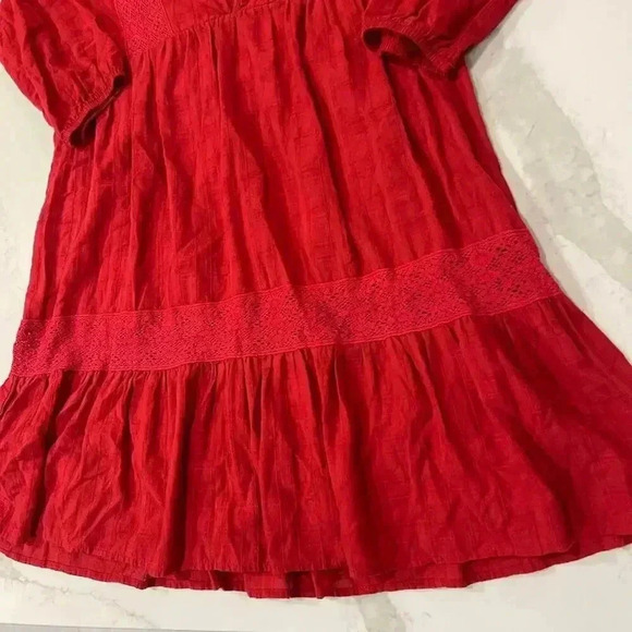 Knox Rose Red Tunic Top/Dress Embroidery Peasant Blouse Women’s XS Cottagecore - Picture 2 of 6